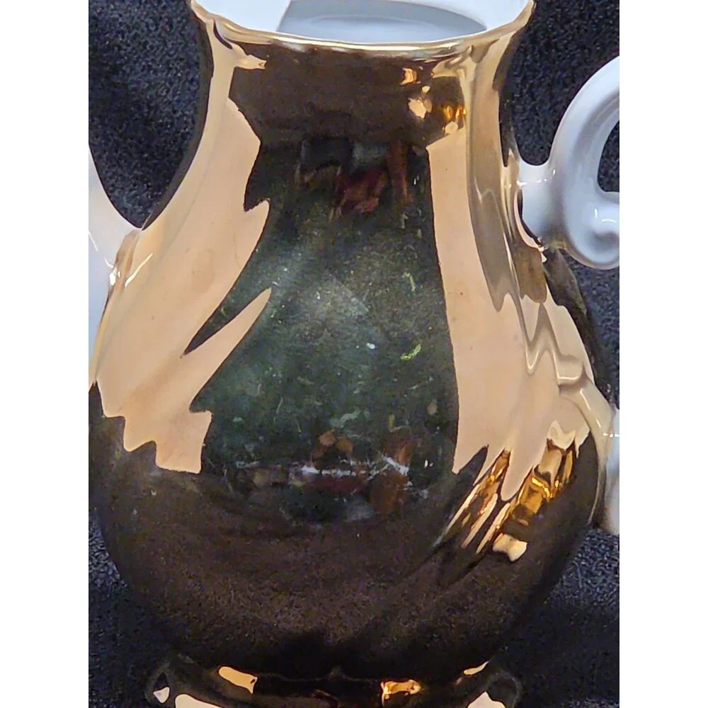 Vintage Mayer Wiesau Bavaria Gold Porcelain Demi Tasse Coffee Set 5pc Mokka